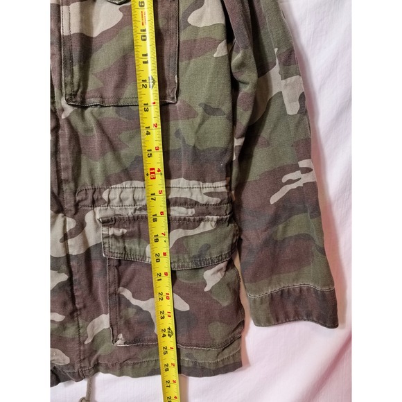 Teacoot Camouflage Utility Jacket Army Green Military Style Pockets Size S - Picture 5 of 11